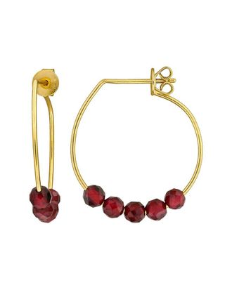 Rina Limor Silver 1.23 Ct. Tw. Garnet Hoop Earrings