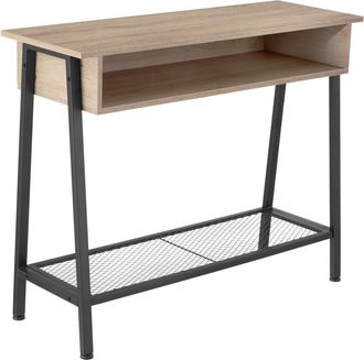 TecTake Mesa consola 100x35x80,5cm, madera industrial clara, roble Sonoma