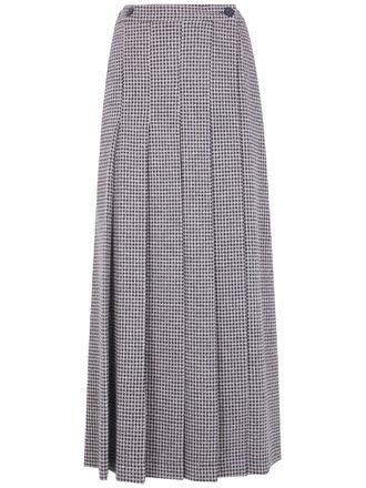 Harris Wharf London Long Plated Skirt Patterned Moleskin