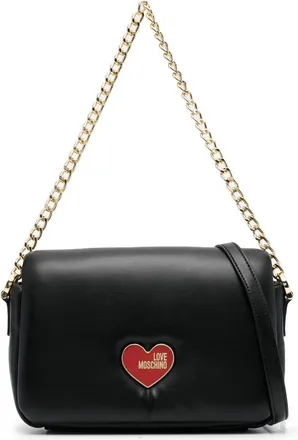 Love Moschino logo-plaque shoulder bag - women - Polyurethane - OS - Black