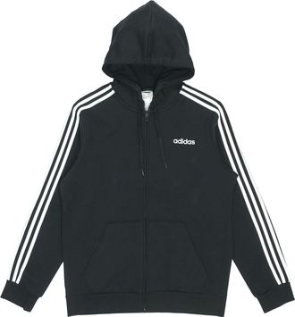 adidas 3-Stripes Fleece Hoodie Black DQ3101