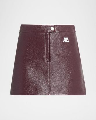 Courr&egrave;ges Reedition Vinyl Mini Skirt