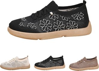 Generic Casual Shoes Womens Spring Loafers Flat Sole Walking Shoes Lightweight Breathable Non-Slip Lace-Up Shoes Elegant Outdoor Casual Hiking Shoes Fabric Sh