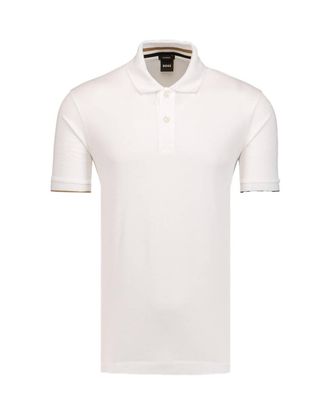 HUGO BOSS Men Cotton Short Sleeves Polo Shirt In White