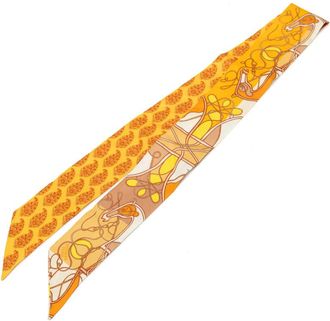 Herm&egrave;s Pre-owned Hermes Coup de Fouet au Bloc Silk Twilly Scarf Ladies TB7S2OU32502F3I5