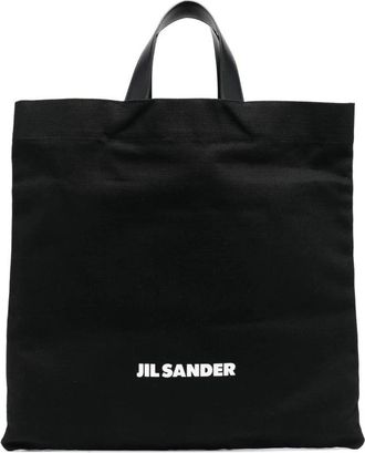 Jil Sander Tassen, Dames, Zwart, ONE Size, Leer, Square Book Tote