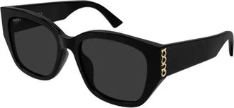 Gucci Zonnebrillen - Dames - Zonnebrillen - Zwart - 55 MM - Nylon - Accessoires
