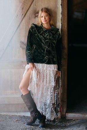 Maeve The Hazel Velvet Quilted Jacket by Maeve