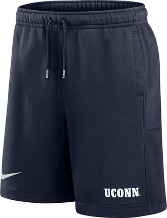 Nike Connecticut Huskies Club Nike Mens Fleece Shorts in Blue | M73891P401UCON-NVY