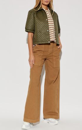 Moncler Wide-leg Trousers, Womens, Brown