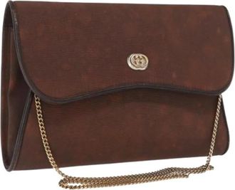 Gucci Pre-owned Clutches, female, Brown, Size: ONE SIZE Pre-owned Nylon Shoulder Bag