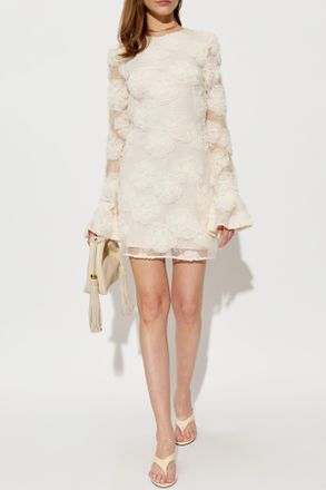 Rotate Lace Dress With Long Sleeves, Womens, Cream