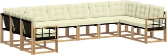 vidaXL Set Di Divani Da Esterno 10 Pz Bianco E Crema Vidaxl