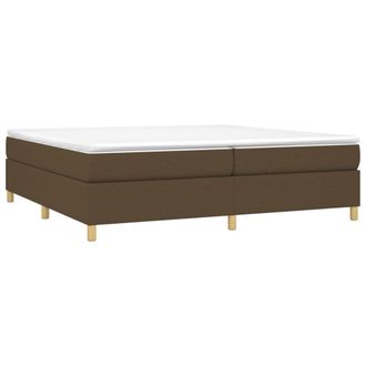 vidaXL Vidaxl - Cama Box Spring Con Colch&oacute;n Tela Marr&oacute;n Oscuro 200x200 Cm