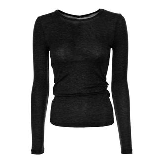Sams&oslash;e & Sams&oslash;e Tops, Dames, Zwart, XS, Jersey Longsleeve Top