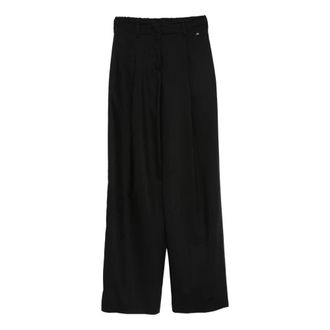 Herno Wide Trousers, female, Black, Size: S Pleated Trousers