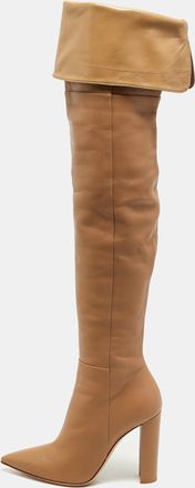 Gianvito Rossi Beige Leather Over The Knee Boots
