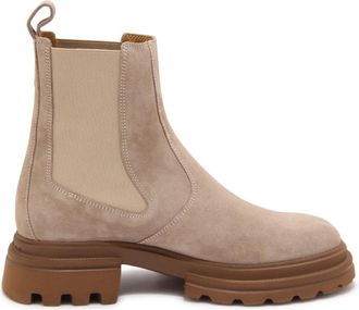 Hogan Su&egrave;de Chelsea Boots Model met Brede Pasvorm - Dames - Chelseaboots - Beige - 36 1/2 EU - Su&egrave;de - Schoenen