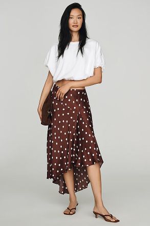 Maeve Satin High-Low Slip Skirt