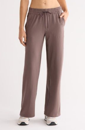 Zella Move In Mid Rise Straight Leg Sweatpants in Grey Plum at Nordstrom, Size X-Small