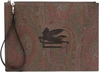 Etro Pochette Etro Con Logo Ricamato E Stampa Paisley