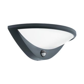 Loops IP44 Outdoor Wall Light & PIR Sensor Anthracite Aluminium 9.3W Built in LED