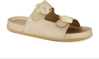 Andrea Womens Seashell Ornaments Sandal In Gold