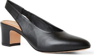 Aquatalia Trevi Slingback Pump in Black Leather at Nordstrom, Size 10.5