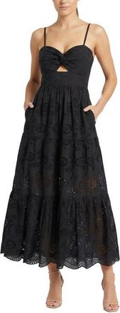 Change of Scenery Jillian Embroidered Eyelet Tiered Maxi Dress in Black at Nordstrom, Size X-Small