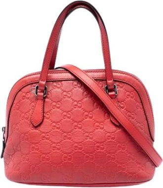 Gucci Pre-owned Handbags, female, Red, Size: ONE SIZE Pre-owned Satchel