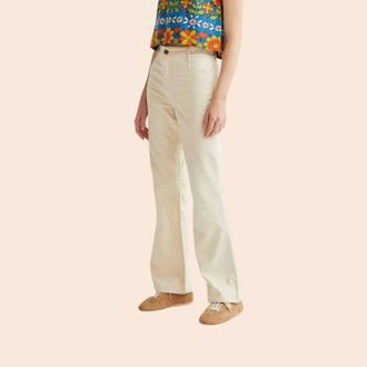 Compa&ntilde;&iacute;afant&aacute;stica High Rise Straight Leg Jeans In Off White