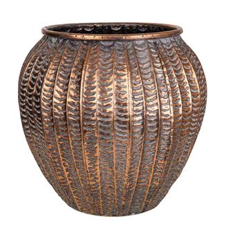 Wanderlust Deco Macetero De Metal Dorado 35x35x32