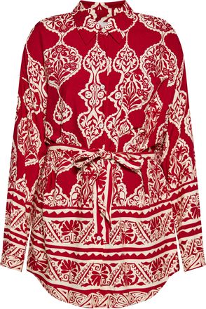 Usha Blouse Dames donkerrode crème