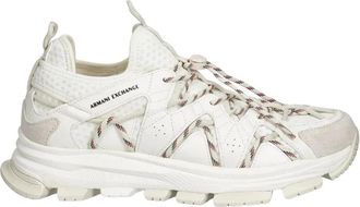 A|X Armani Exchange Schoenen, Heren, Beige, 40 EU, Leer, Lace-up Panelled Sneakers