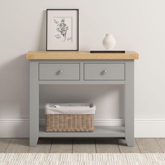 Seconique Windsor 2 Drawer Console Table (Fully Assembled) in Light Grey