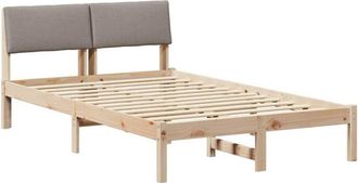 vidaXL Bed frame Brown and taupe 120 x 200 cm Solid pine wood vidaXL