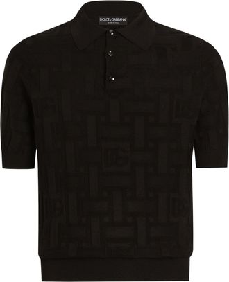 Dolce & Gabbana Polo con effetto jacquard - Nero