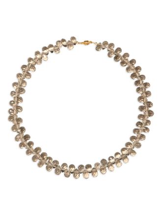 Jennifer Behr Bernadette beaded necklace - women - 18kt Gold Plated Steel/Smoky Quartz - One Size - Grey