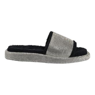 Dolce & Gabbana Flats Slides - Heren - Sandalen - Zwart - 44 EU - Katoen - Schoenen