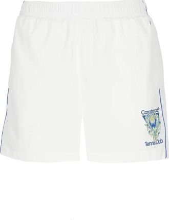 Casablanca Logo-print Shorts - Heren - Korte Broeken - Wit - M - Polyester - Korte Broeken