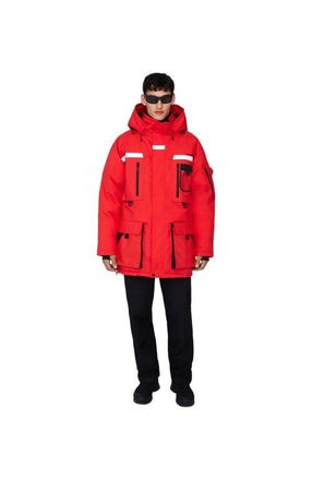 Quartz Co. VOSTOK | Hooded Down Expedition Jacket in Fiery Red at Nordstrom, Size Xx-Large