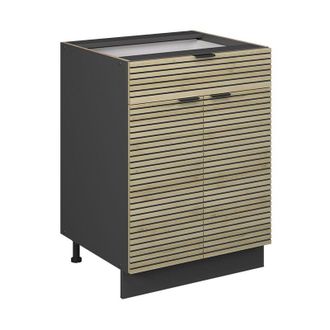 Vicco Mueble Bajo De Cocina Fame-line, Panel De Roble, 60 Cm Con Caj&oacute;n, Sin Encimera Vicco