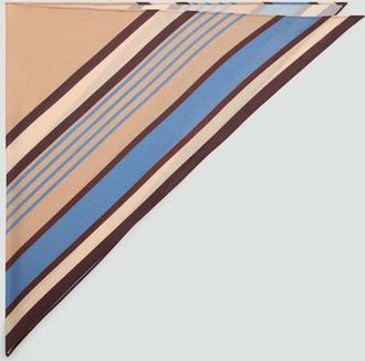 Mango Foulard raso righe blu - Donna - Taglia unica - MANGO