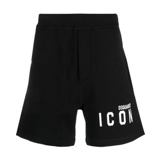 Dsquared2 Casual Shorts, male, Black, S, Logo Print Track Shorts