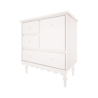 OEM Commode 3 Tiroirs 1 Porte Wood Luck Babushka Blanc