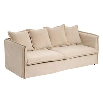 Atmosphera Sof&aacute; Odile De 3 Plazas, Color Beige - Atmosphera Cr&eacute;ateur DInt&eacute;rieur