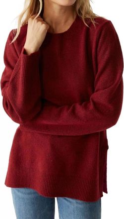 Michael Stars Imogen Crew Neck Sweater In Dark Carmine