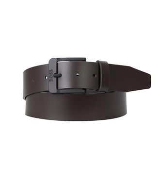 HUGO BOSS Brown Logo Buckle Belt