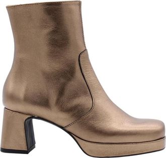 Catwalk Stijlvolle Enkellaars ALF - Dames - Laarzen met Hak - Bruin - 37 EU - Schoenen