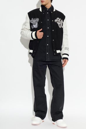 Off-white Straight-leg Jeans, Mens, Black